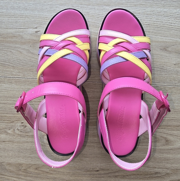 Sugar Thrillz Friends Are Forever Platforms Sandals Size 7M - Picture 7 of 11